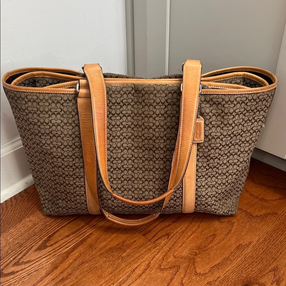 Y2K Coach F77014 Hampton Signature Jacquard Carryall Bag